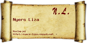 Nyers Liza névjegykártya